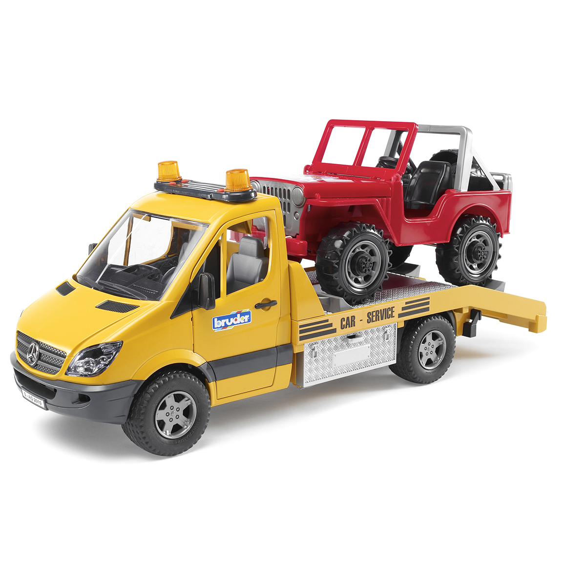 Mercedes-Benz Sprinter эвакуатор с модулем со световыми и звуковыми эффектами с внедорожником Bruder, 02-535
Mercedes-Benz Sprinter эвакуатор с модулем со световыми и звуковыми эффектами с внедорожником Bruder, 02-535