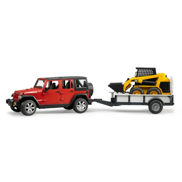 Bruder Внедорожник c прицепом-платформой Jeep Wrangler Unlimited Rubicon и колёсным мини-погрузчиком CAT
Bruder Внедорожник c прицепом-платформой Jeep Wrangler Unlimited Rubicon и колёсным мини-погрузчиком CAT