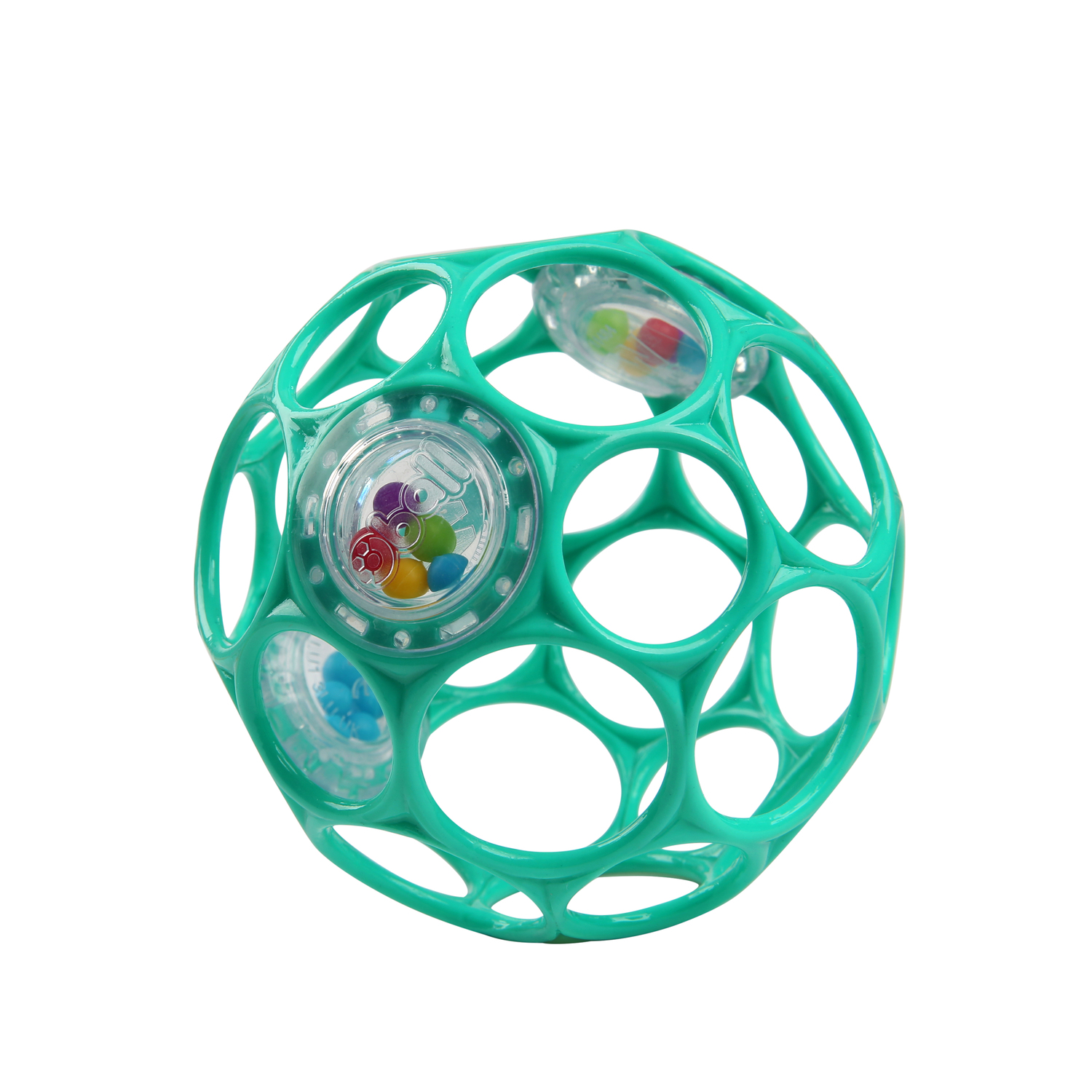 фото Bright starts развивающая игрушка: мяч oball с погремушкой (бирюзовый)