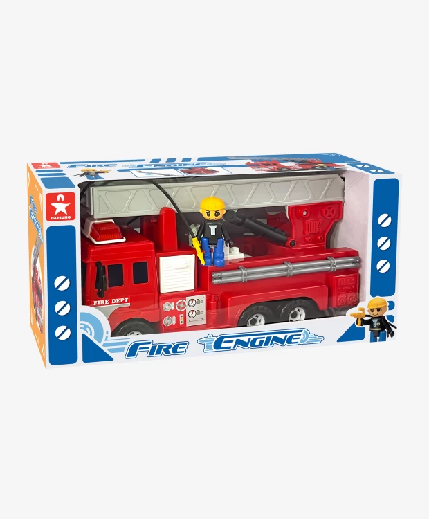 фото Игровой набор daesung пожарная машина со шлангом и фигуркой