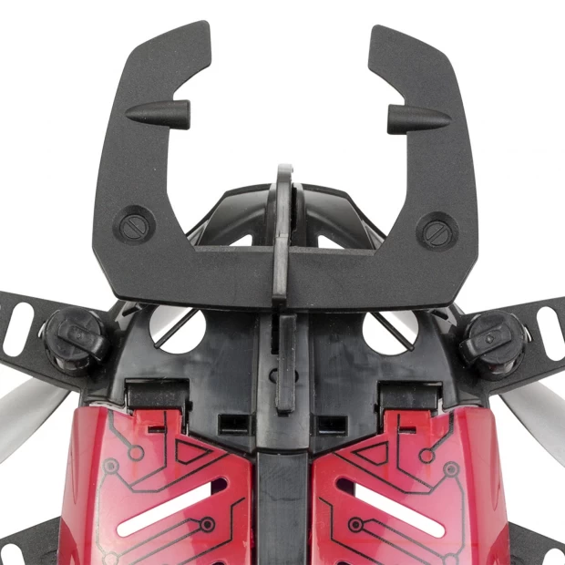 фото Робот жук летающий чёрный с красными крыльями ycoo