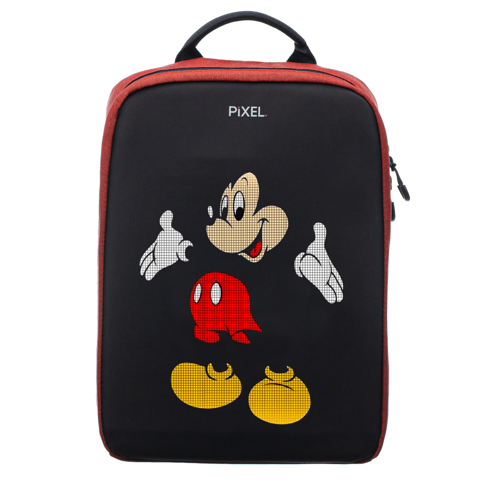 фото Pixel bag рюкзак с led-дисплеем pixel plus - red line (бордовый)