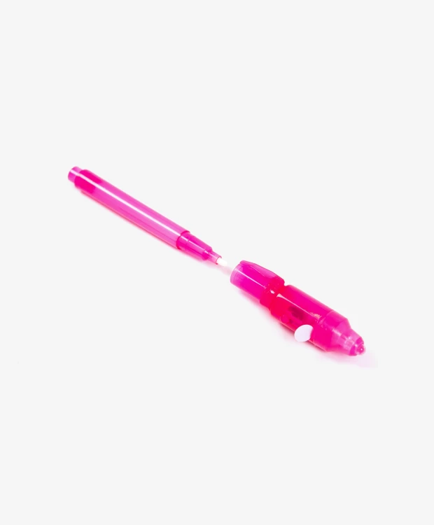 Ручка шпион Рисуй светом с невидимыми чернилами розовая