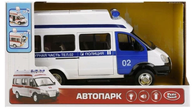 Play Smart Автопарк инерционная машина со светом и звуком милиция