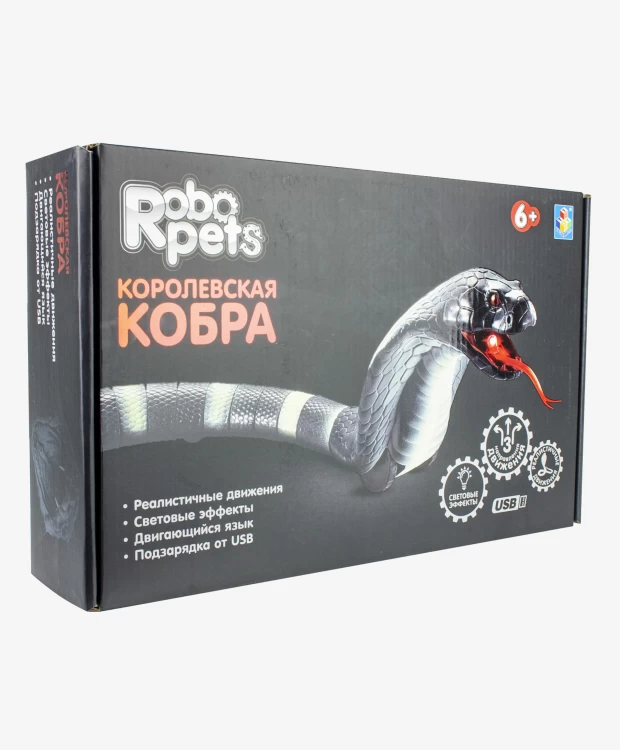 Игрушка 1TOY Робо-Кобра на ИК управлении черная