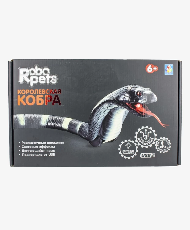 Игрушка 1TOY Робо-Кобра на ИК управлении черная