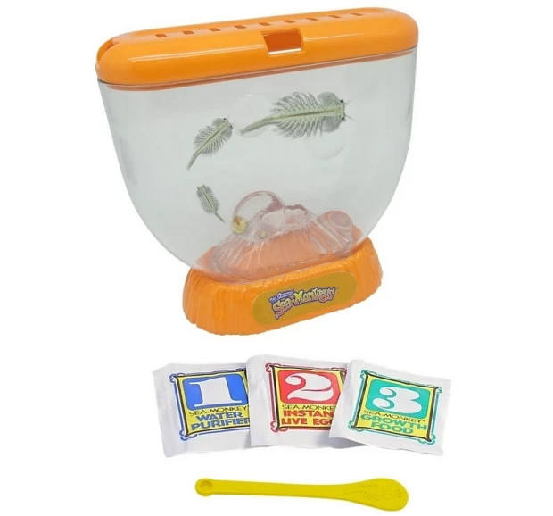 Аквариум "Sea-Monkeys" для выращивания ракообразных вида Artemia Salina (6 шт. в шоубоксе), 15,6x7x 12,7 см (50 икринок)