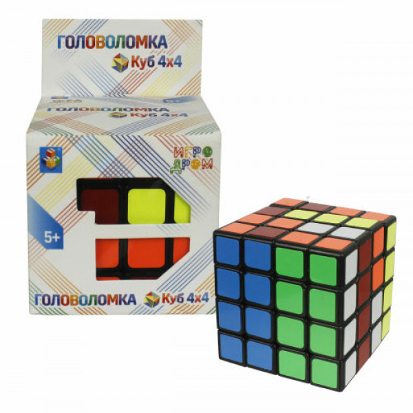 1toy Головоломка "Куб 4х4", 6 см, коробка 6,5х6,5х10 см