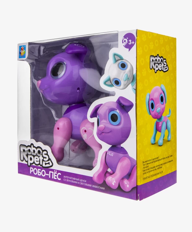 Интерактивная игрушка 1TOY Робо-пес фиолетовый