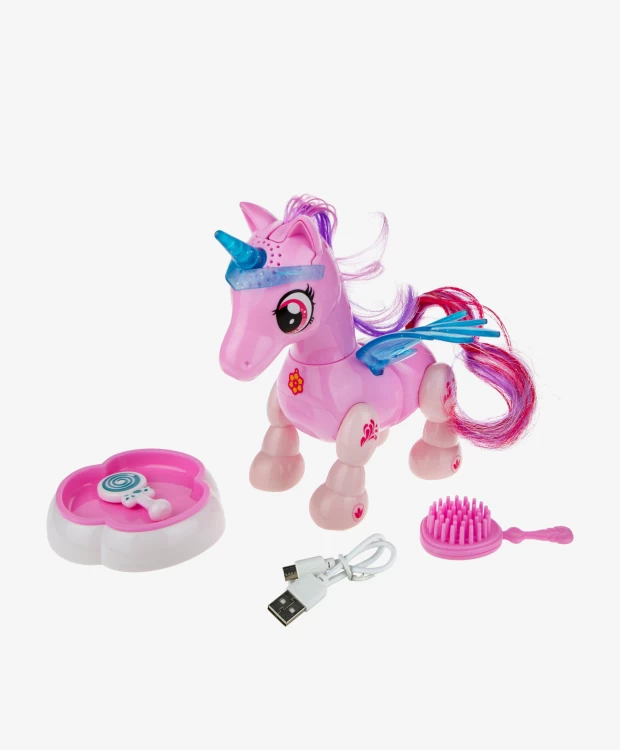 цена Интерактивная игрушка 1TOY Робо-единорог розовый