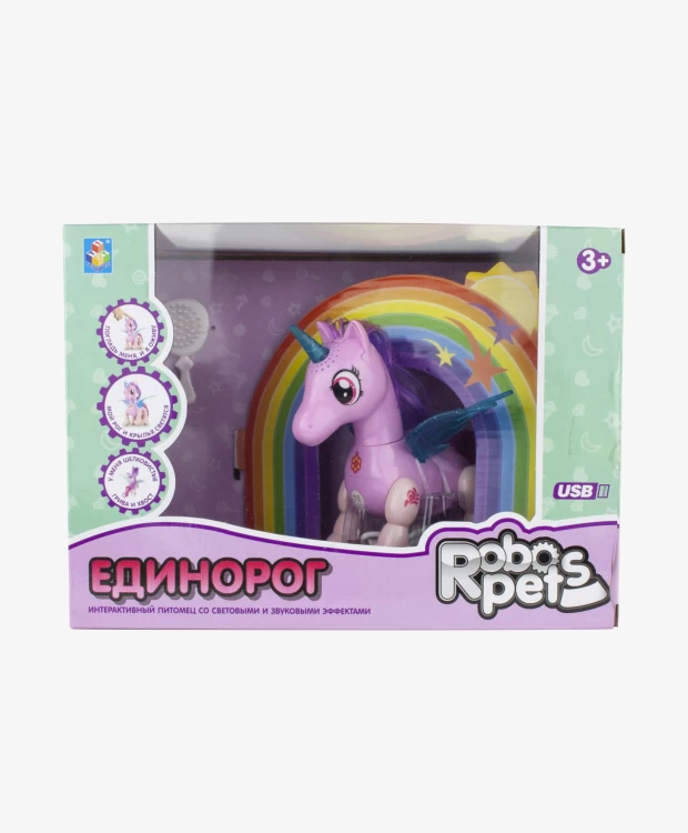 Интерактивная игрушка 1TOY Робо-единорог розовый