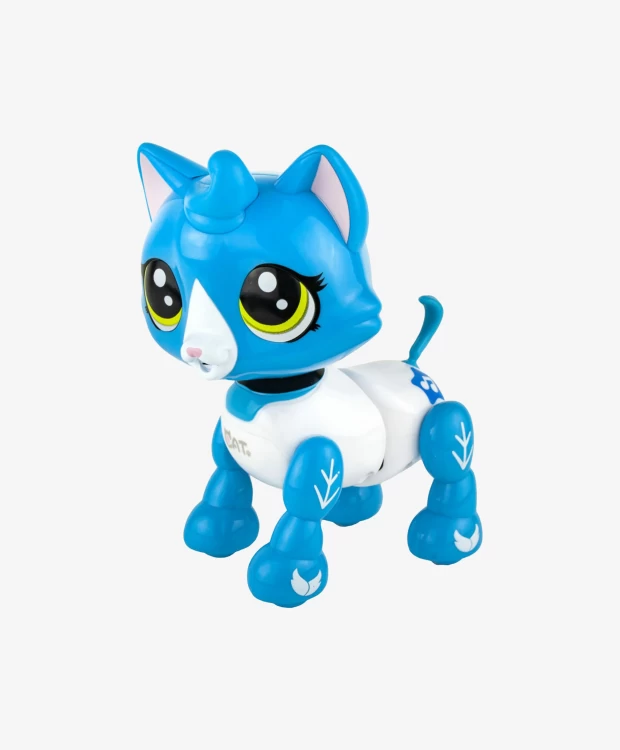 Интерактивная игрушка 1TOY Робо-котенок бело-голубой