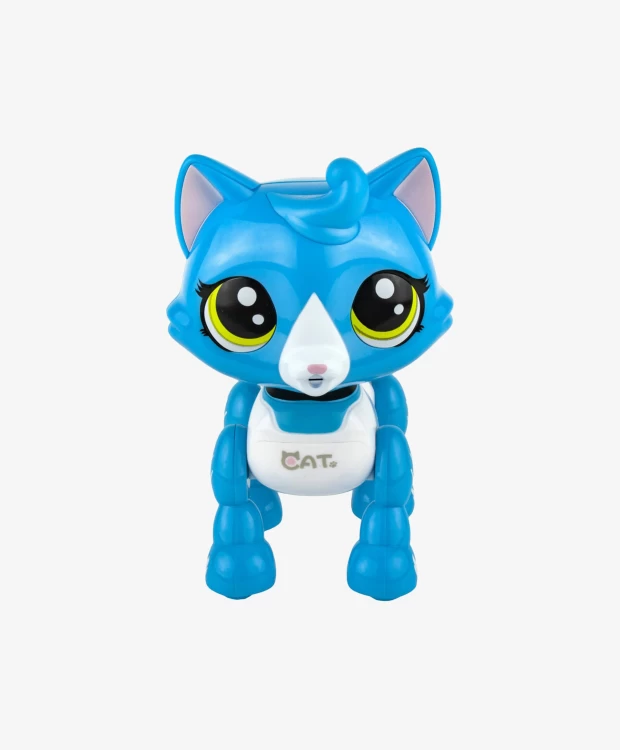 Интерактивная игрушка 1TOY Робо-котенок бело-голубой