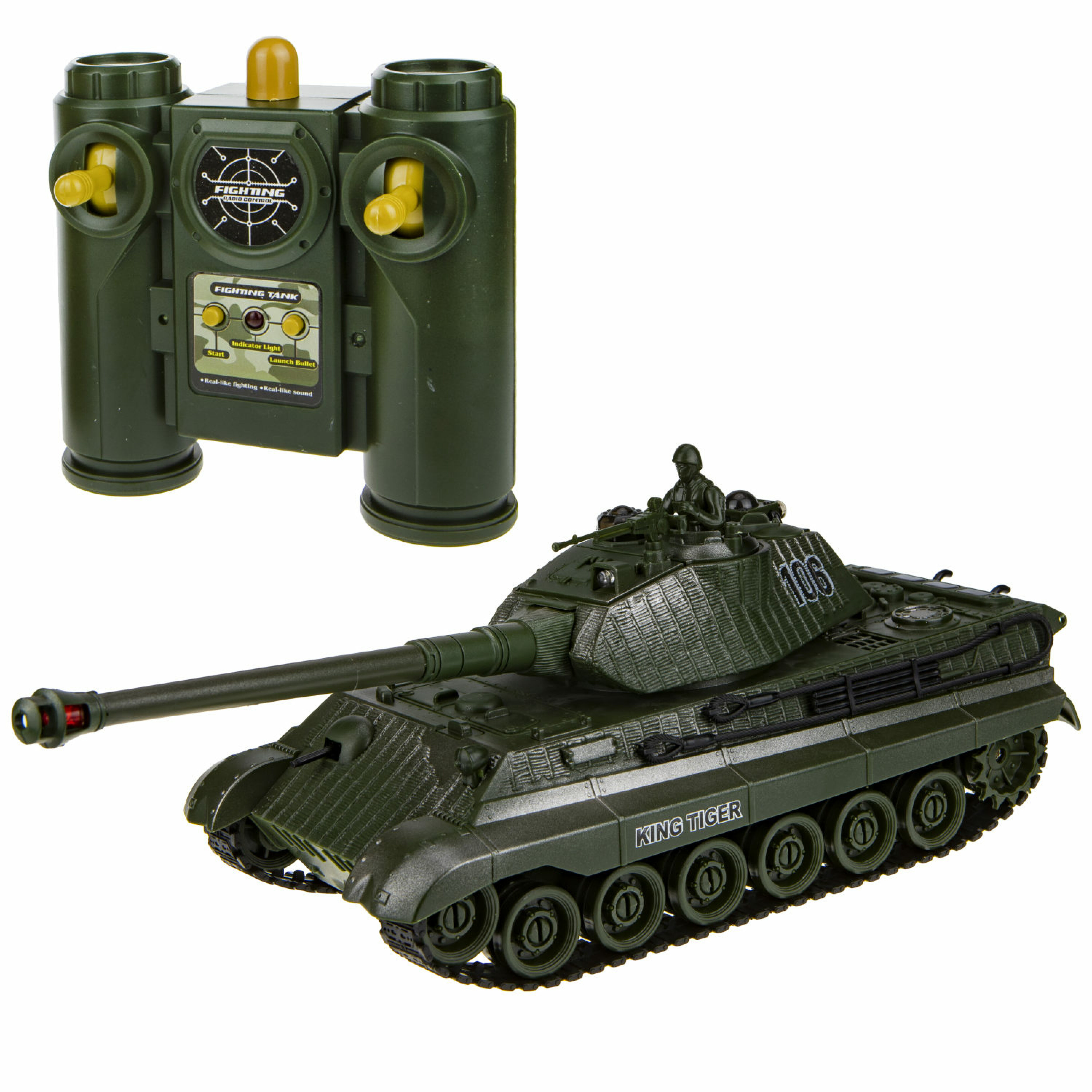 1toy Взвод танк на р/у, 2,4 ГГц, 1:28 (35 см), движение во все стороны, вращение башни, свет и звук, индикатор попаданий, подходит для танкового боя Т17685 - фото 1