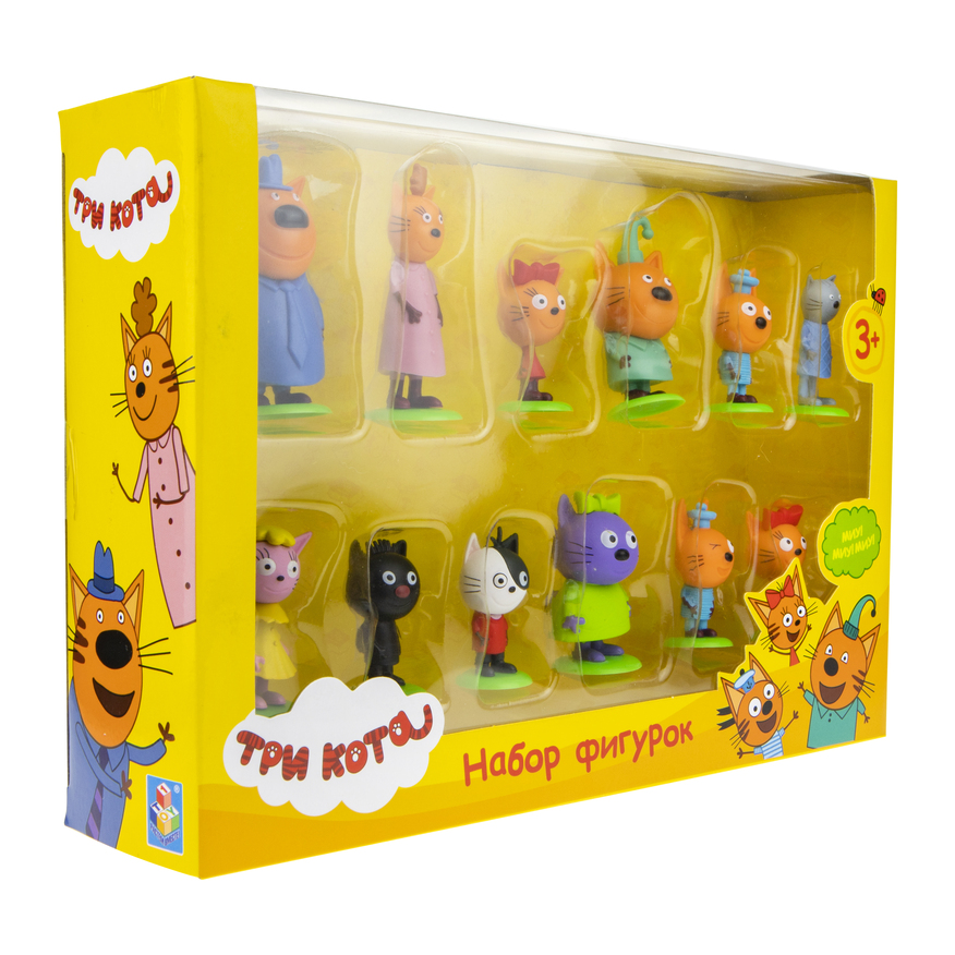 фото 1toy набор коллекционных фигурок &quot;три кота&quot; с пазлом