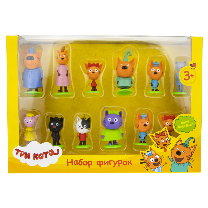 фото 1toy набор коллекционных фигурок &quot;три кота&quot; с пазлом