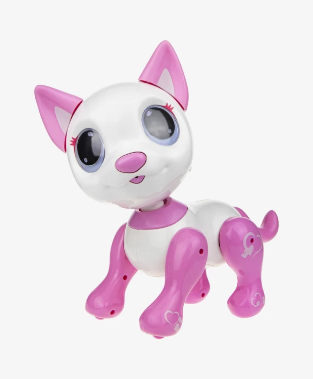Игрушка интерактивная 1TOY Робо-котенок бело-розовый цена и фото