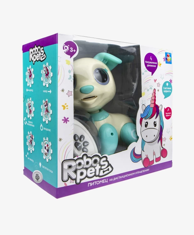 Игрушка интерактивная 1TOY Щенок  бело-голубой