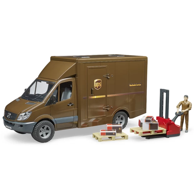 

Bruder фургон UPS с фигуркой, погрузчиком и аксессуарами