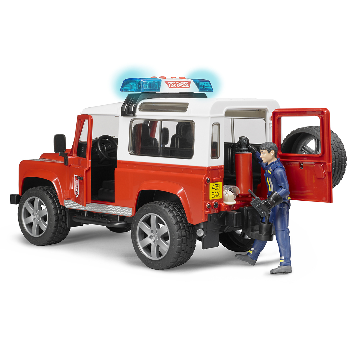 Bruder Внедорожник пожарный Land Rover Defender Station Wagon с фигуркой 02-596 - фото 4