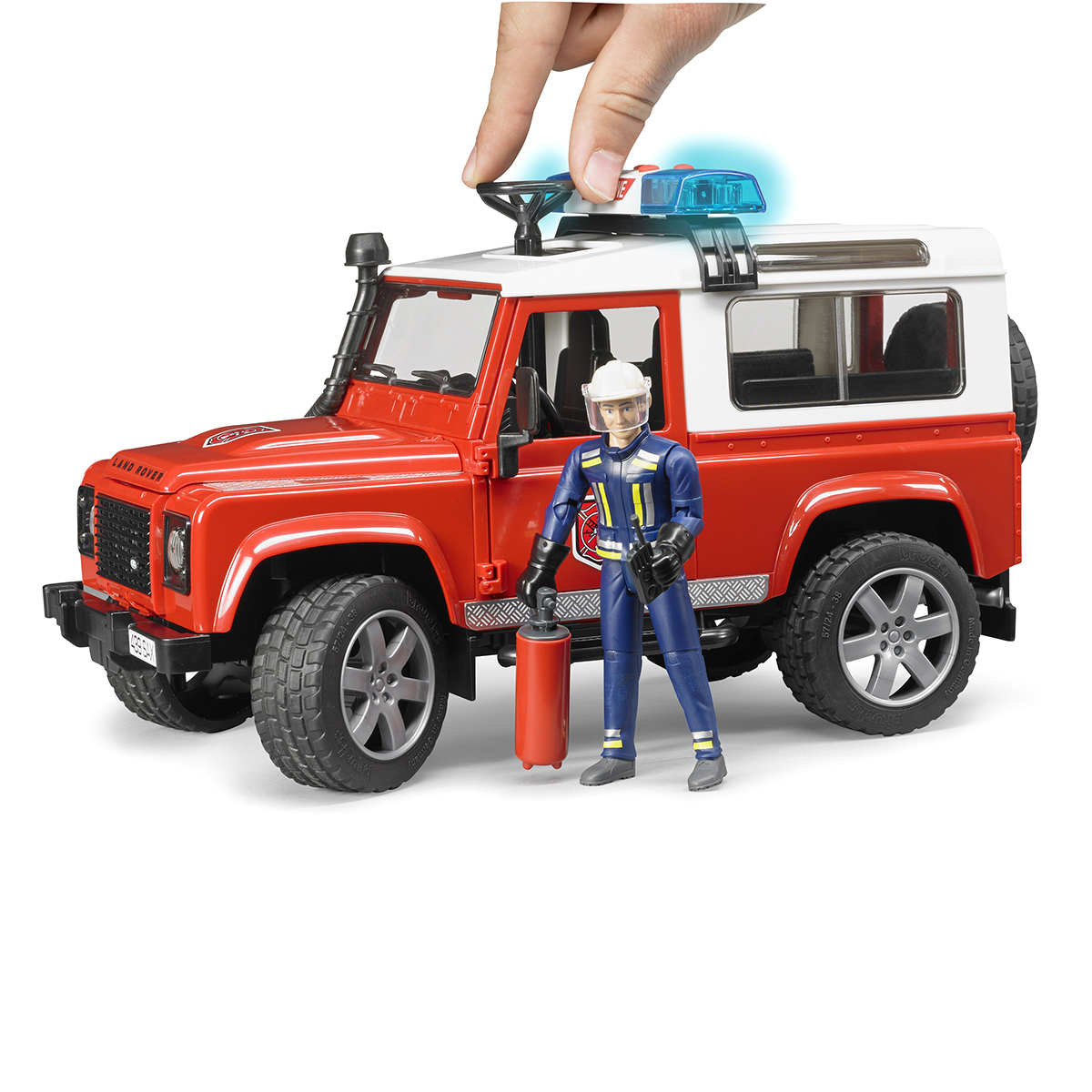 Bruder Внедорожник пожарный Land Rover Defender Station Wagon с фигуркой 02-596 - фото 5