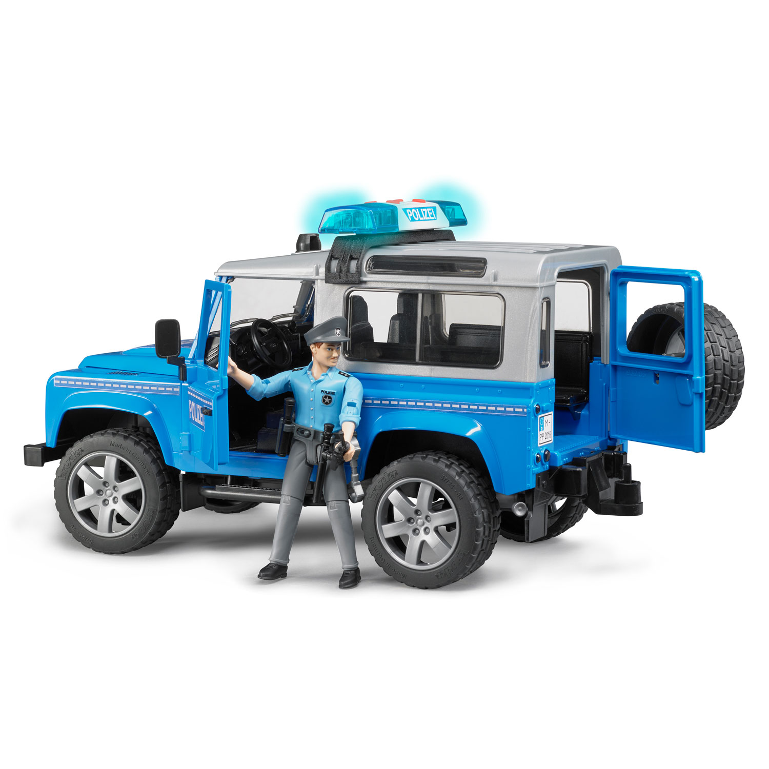 Bruder Внедорожник полицейский Land Rover Defender Station Wagon с фигуркой 02-597 - фото 3