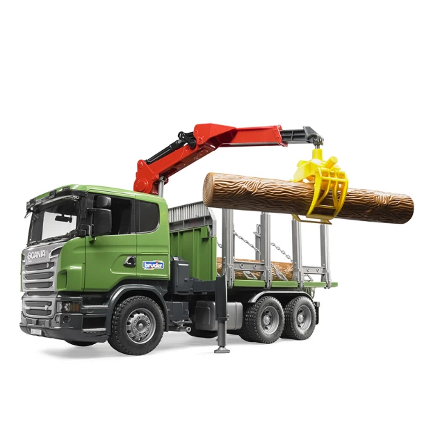 

Bruder Лесовоз с портативным краном Scania и брёвнами