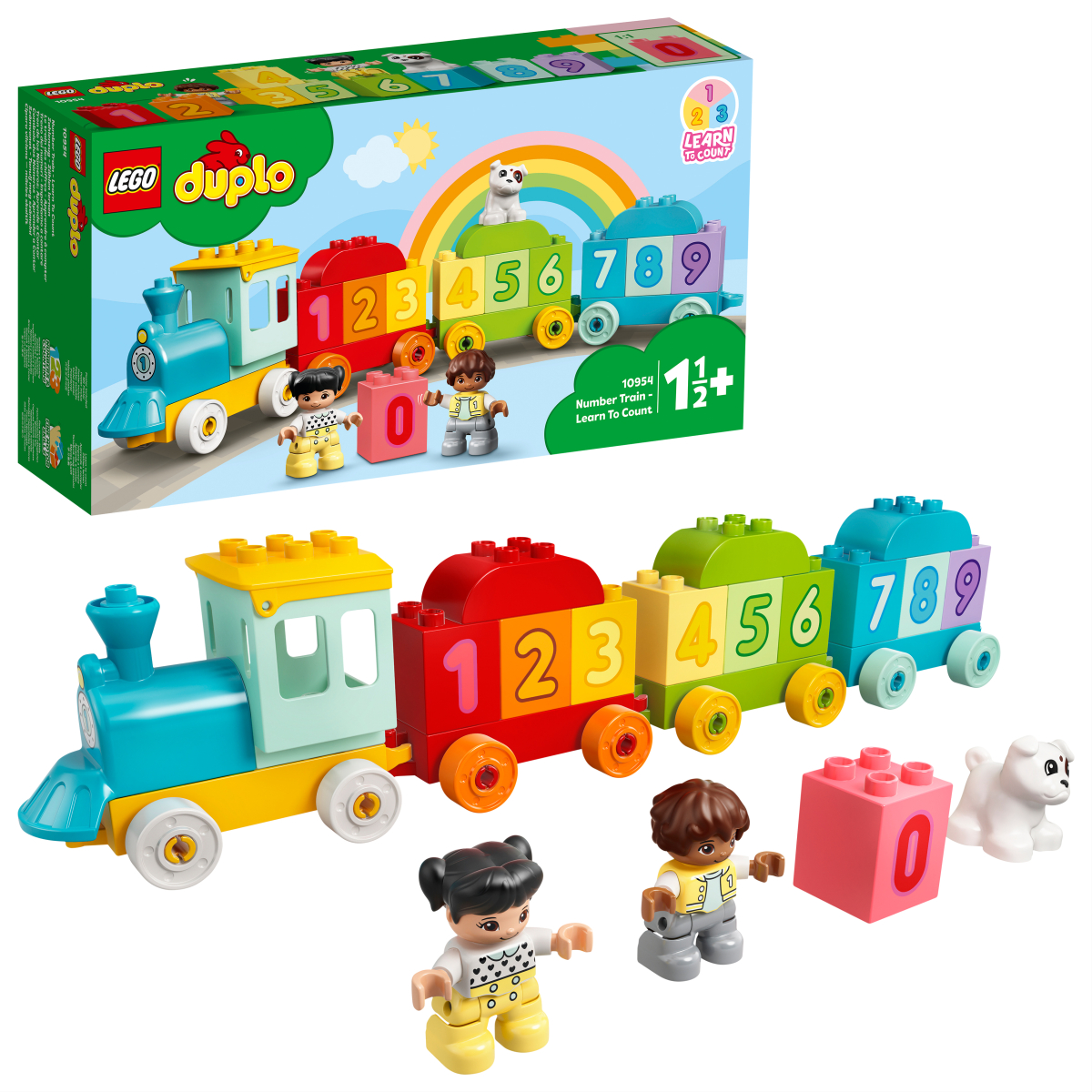 LEGO DUPLO Конструктор "Поезд с цифрами — учимся считать" 10954 - фото 1