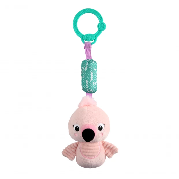 Игрушка погремушка колокольчик для новорожденного Фламинго