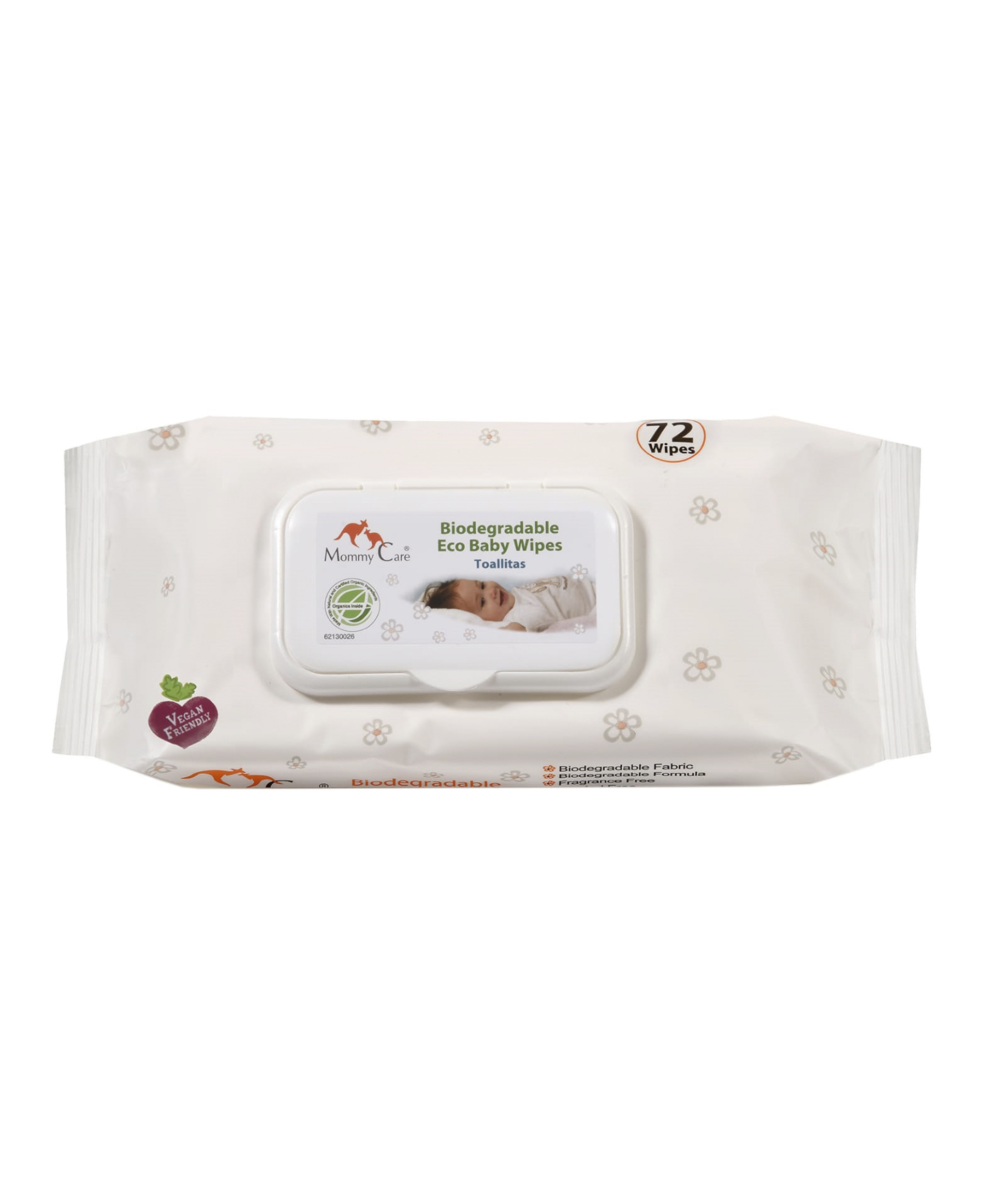 

Mommy Care Органические детские влажные салфетки 0+, 72 шт., 1368