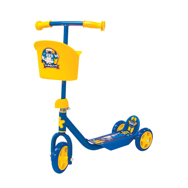 фото Самокат трехколесный с корзиной poli robocar gulliver sport