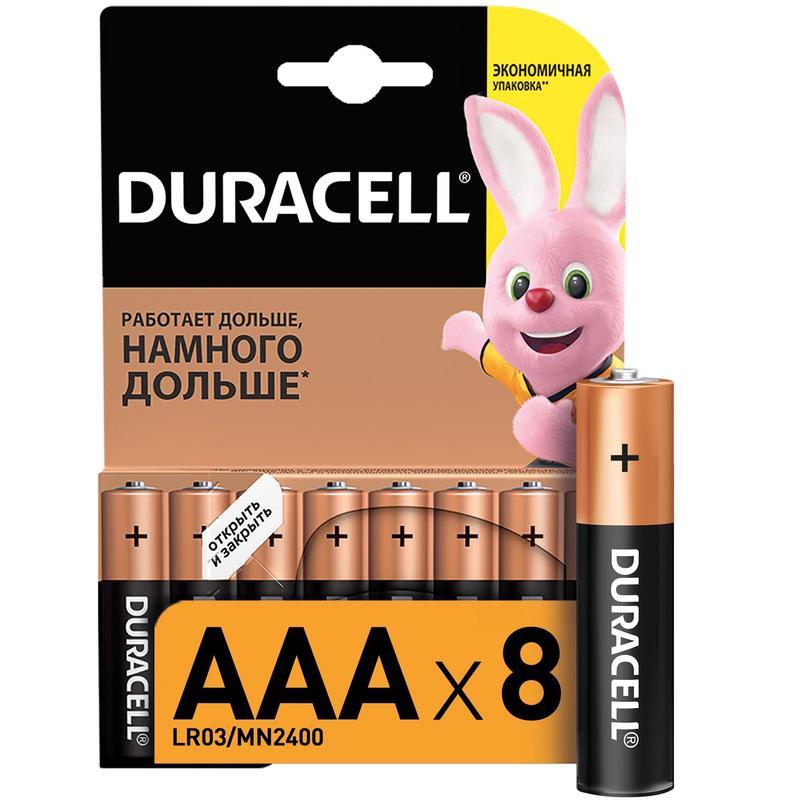 Duracell Батарейки DURACELL BASIC ААA/LR03-8BL