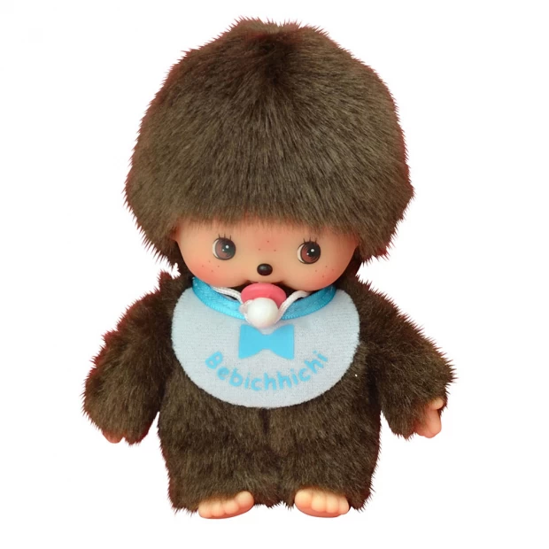 фото Бэбичичи 15 см мальчик в голубом слюнявчике monchhichi