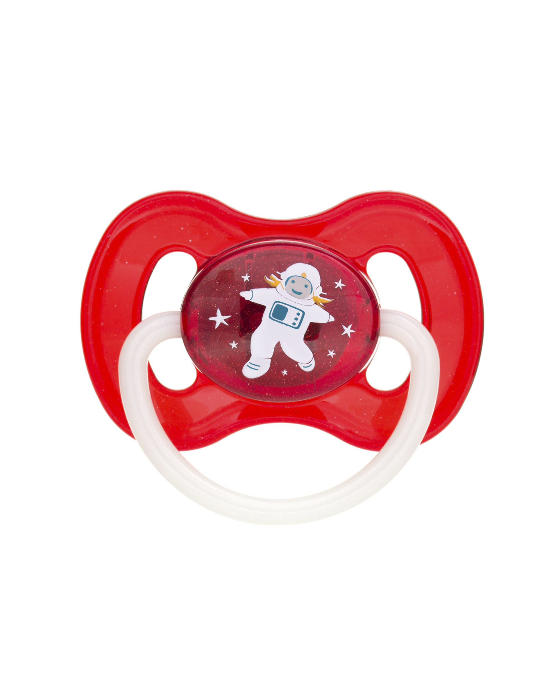Canpol Babies Пустышка круглая латексная Space, 6-18 мес., цвет красный 250989189