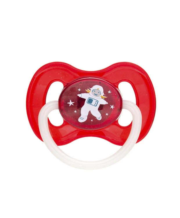

Canpol Babies Пустышка круглая латексная Space, 0-6 мес., цвет красный