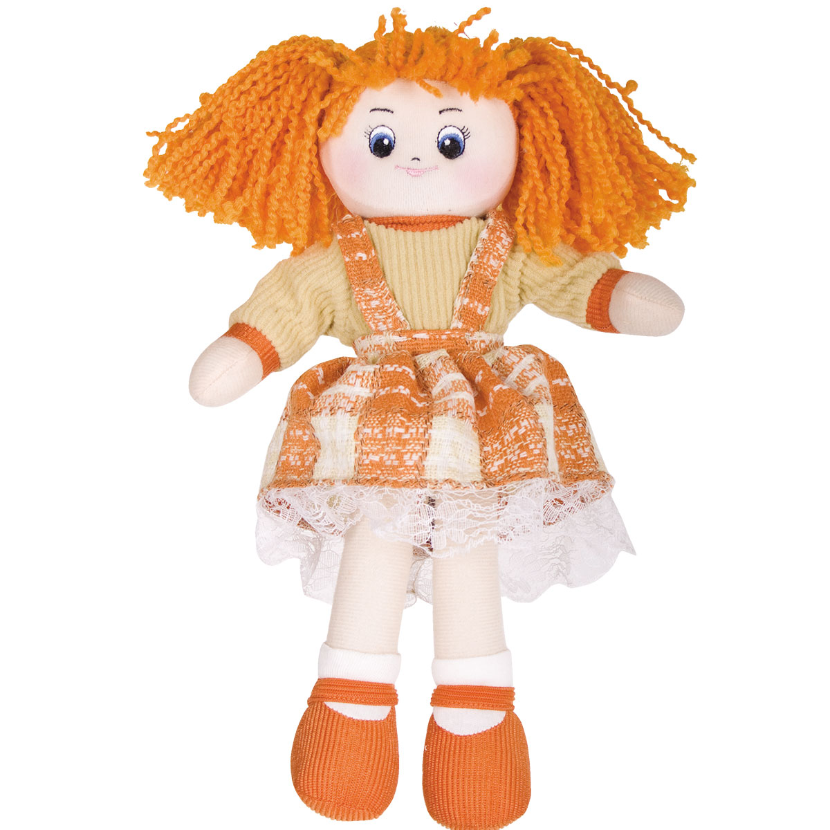 Кукла мягкая Gulliver Апельсинка в клетчатом платье , 30 см 30-11BAC3498 - фото 1