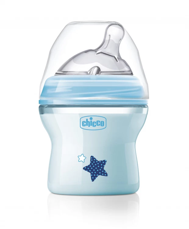 Chicco Natural Feeling Бутылочка для кормления, 150 мл, цвет голубой