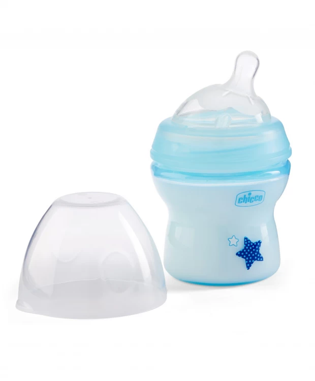Chicco Natural Feeling Бутылочка для кормления, 150 мл, цвет голубой