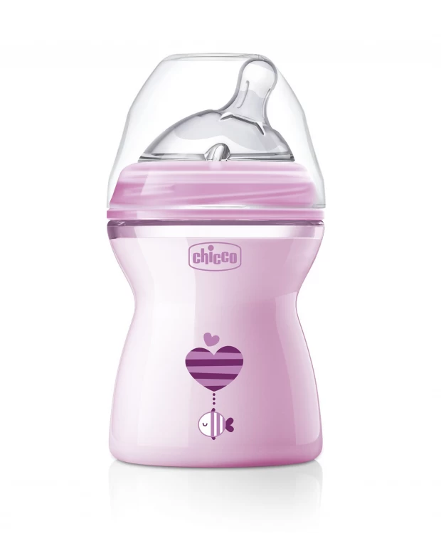Chicco Natural Feeling Бутылочка для кормления, 250 мл, цвет розовый