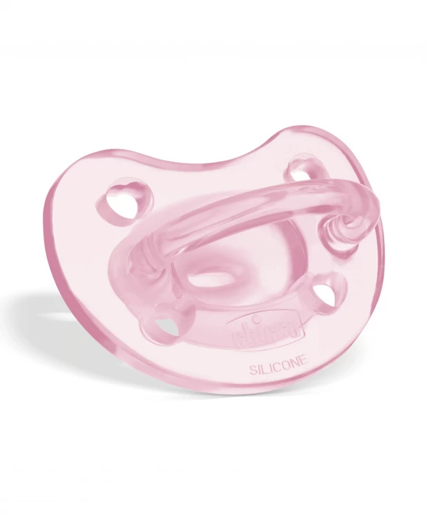 Chicco Physio Soft Пустышка силиконовая, цвет розовый