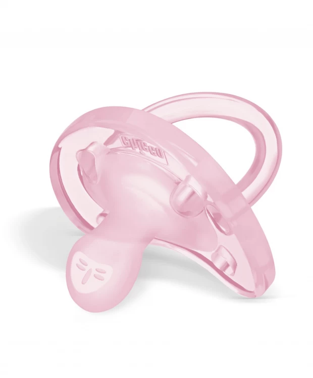 Chicco Physio Soft Пустышка силиконовая, цвет розовый