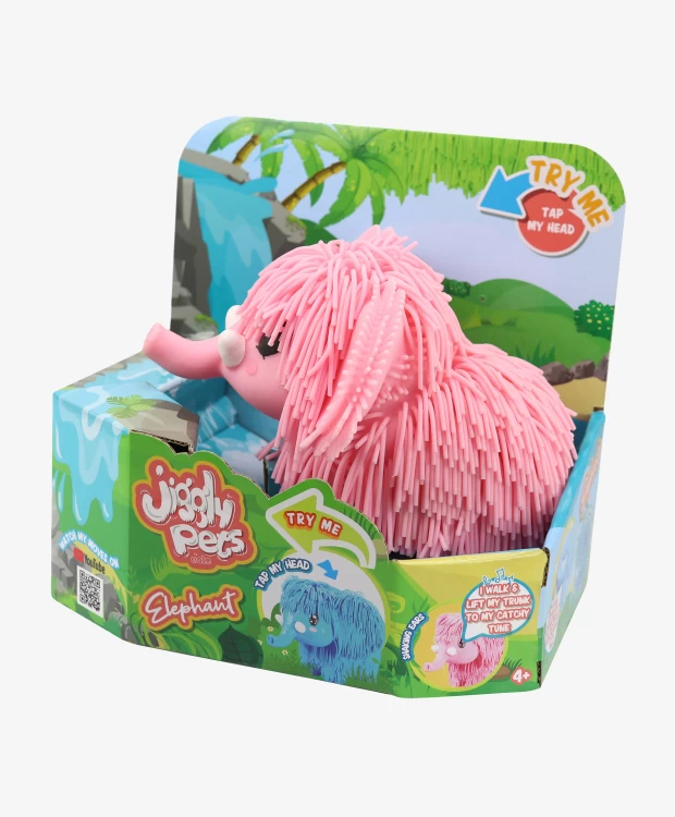 Игрушка интерактивная Jiggly Pets Мамонтенок розовый - фото 7