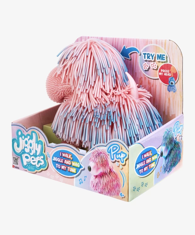 Игрушка интерактивная Jiggly Pets Щенок Пап розовый - фото 7