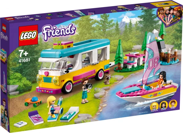 фото Lego friends конструктор "лесной дом на колесах и парусная лодка"