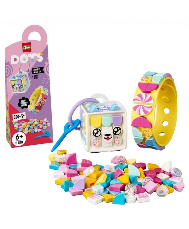 

LEGO DOTS Конструктор Браслет и бирка для сумки Карамельная киса