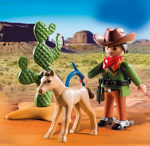 

Playmobil Конструктор Ковбой с жеребенком