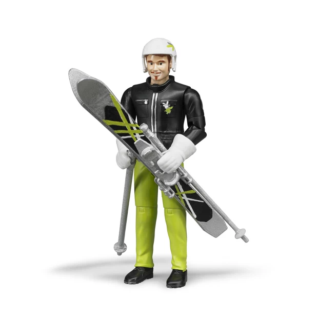 фото Bruder фигурка лыжника с аксессуарами