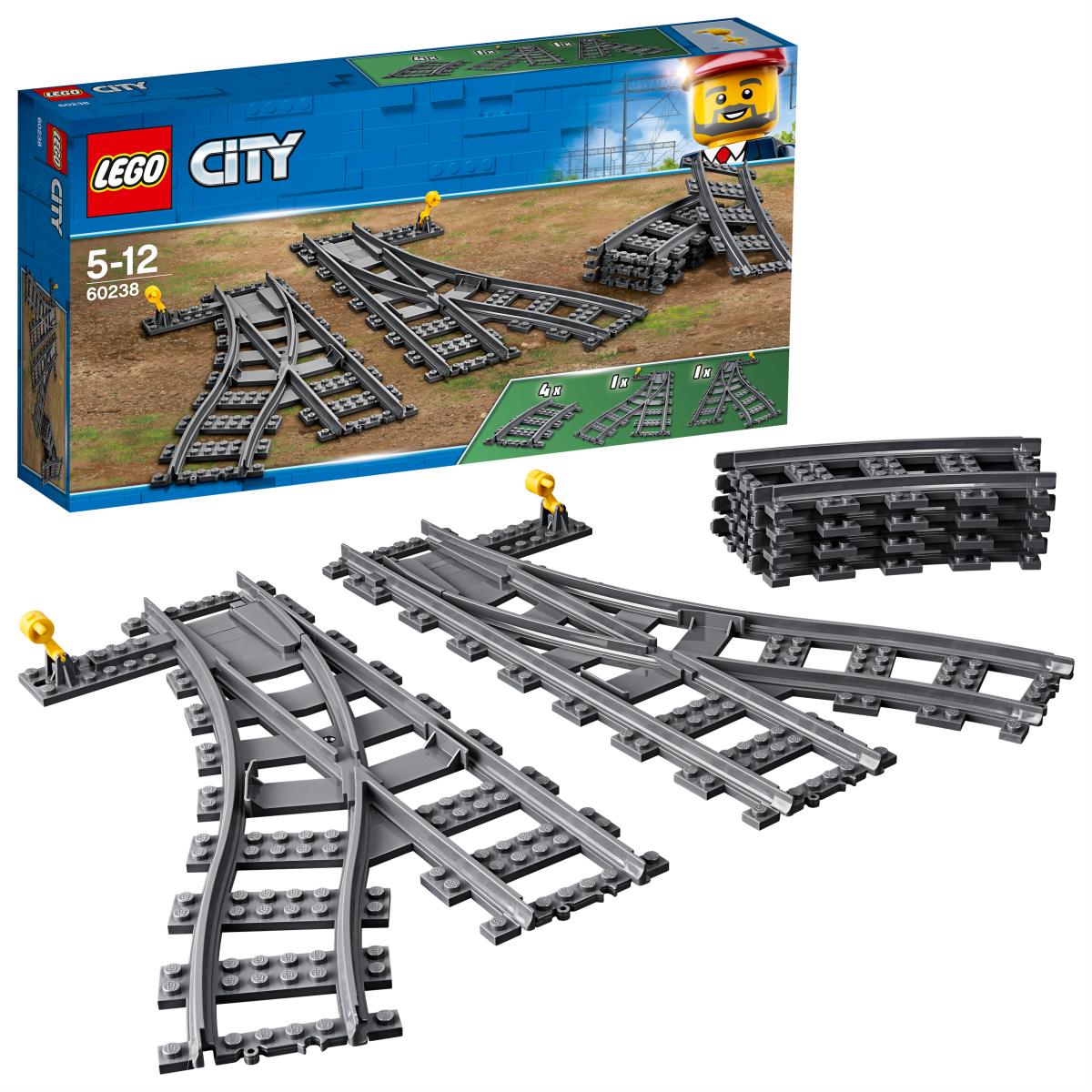LEGO CITY Конструктор "Железнодорожные стрелки" 60238 - фото 1