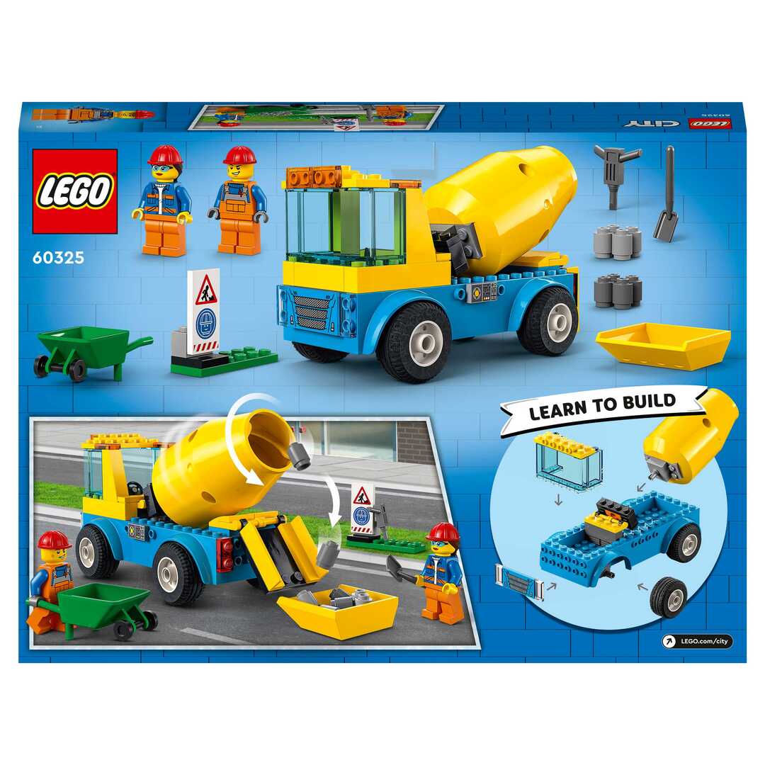 LEGO City Great Vehicles Конструктор "Бетономешалка" 60325 - фото 3