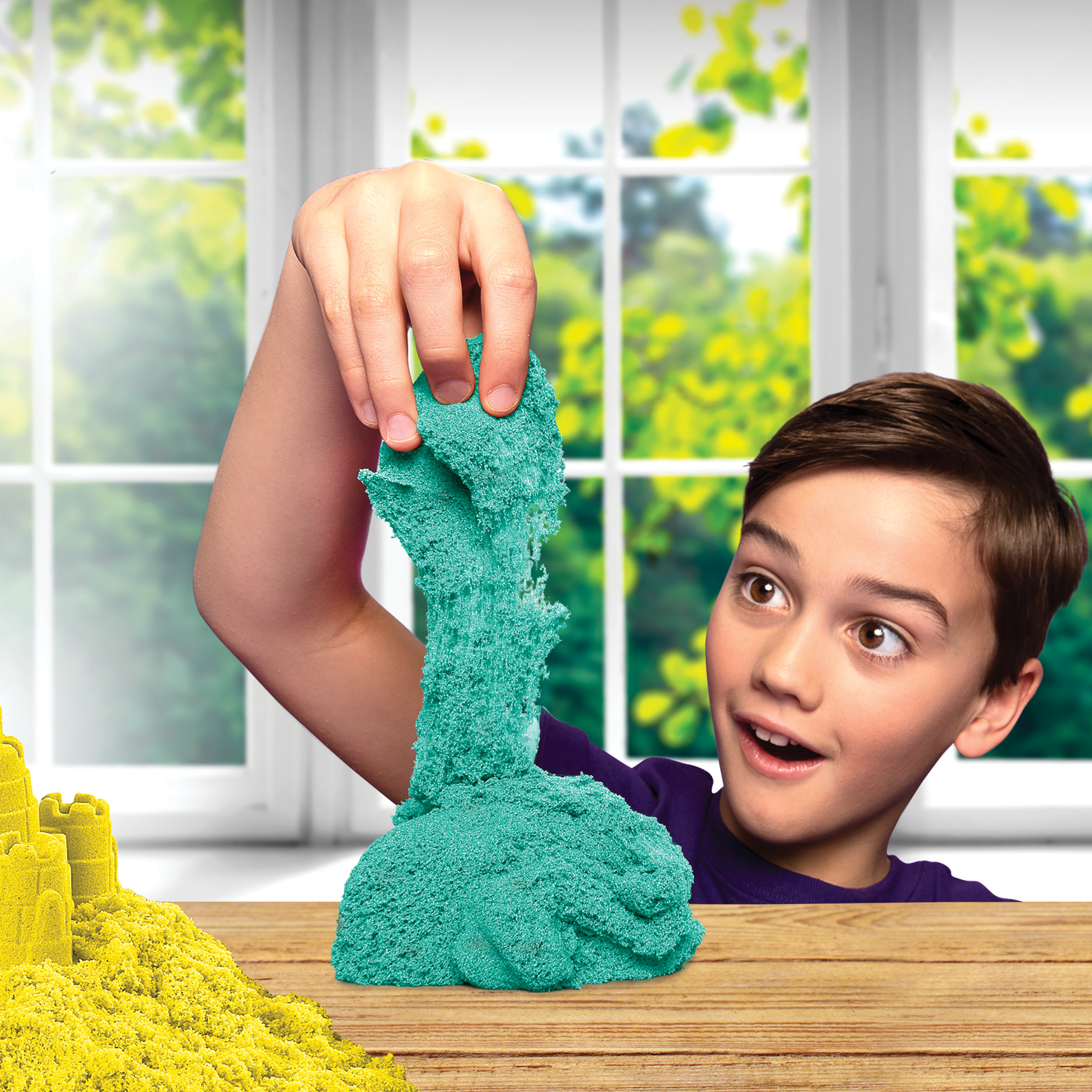 фото Kinetic sand кинетический песок набор для лепки разноцветный замок с формочками